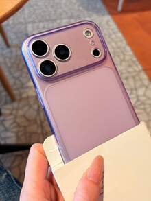 Minimalist Style Transparent Glossy Camera Protection Phone Case Compatible With IPhone 17 ProMax, 17Pro, 17, 16 ProMax, 15, 14, 13 Pro Max, Matte Transparent Backplate - Transparent Purple - View 7