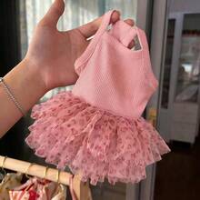 Váy nhẹ cho thú cưng mùa hè, váy lưới in họa tiết da báo màu trắng cho chó và mèo nhỏ, quần áo thú cưng dễ thương. - trắng - Xem 6