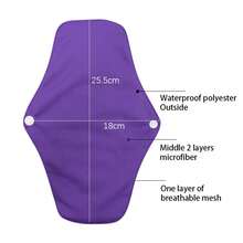 2 Pieces AWJ Mesh Liner Cloth Sanitary Pads, Regular Flow Reusable Menstrual Pads/Mama Panty Liners - Two-piece set - View 12