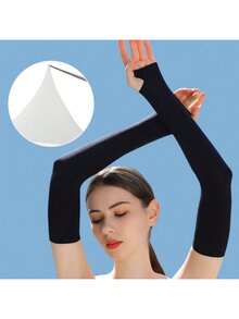 1 Pair Of Sun Protection Cooling Arm Sleeves With Thumb - Multicolor - View 2
