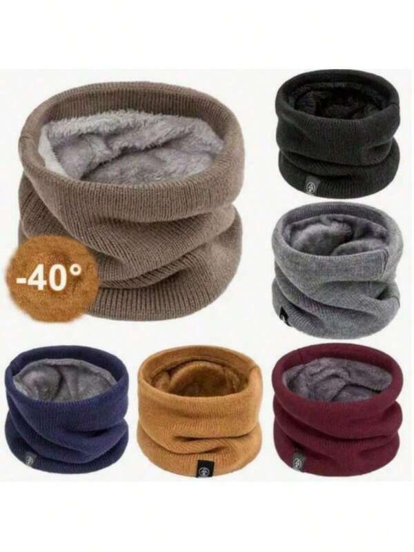 1pc Thick & Soft Solid Color Fleece Scarf, Warm & Stretchy Neck Gaiter, Unisex For Outdoor Activities, Camping, Hiking, Skiing, Cycling, Daily Use, 2 Color Options, Machine Washable, Perfect Gift