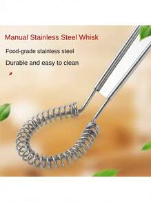 Cirelle 2 PIEZAS/1 PIEZA Batidor de mano de primavera de acero inoxidable de 7.87 pulgadas, mini batidor de huevos y salsas para la cocina - Plateado - Ver 4