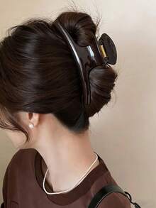 3 piezas/1 pieza 11cm/4.33in Clips de pelo de plástico elegantes de color jade/té/marrón, accesorios de pelo sólidos minimalistas y versátiles de alta gama adecuados para uso diario casual, fiesta, viaje, coleta, moño, lavado de cara, maquillaje, combinación de atuendos, clips de playa de verano, vacaciones, viajes - Multicolor - Ver 6