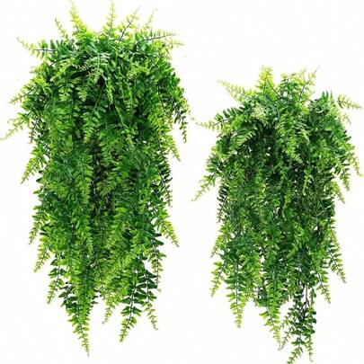 Artificial Hanging Fern Plant - Realistic Fern Vines, Suitable For Wedding Decor, Birthday Party, Garden Events, Indoor & Outdoor Use - High Quality, No Electricity Needed, Outdoor Greenery | Decorative Vines | Durable Greenery, Wedding Decor, Bridal, Backdrop, Props, Wreaths, Tabletop Centerpieces, Table Vines, Candle Wreaths, Banquet, Date, Party