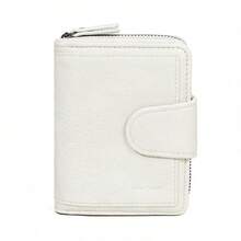 女士短款钱包，复古PU皮革拉链零钱包，高端手拿包 - 彩色 - 查看 16