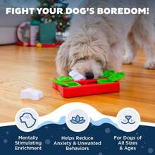 Outward Hound By Nina Ottosson Holiday Dog Brick Treat Puzzle Dog Toy, Level 2 Intermediate, Red, Small - ColorD - 查看 3