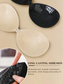 1件/2件装女士隐形自粘式聚拢文胸 – 无肩带无背硅胶提拉文胸，可重复使用，无缝设计，优雅款式，完美搭配婚纱、晚礼服和派对服装 - 彩色 - 查看 7