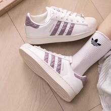 Adidas Giày thể thao nữ Clover SUPERSTAR II W kiểu dáng năng động, thoải mái. - Trắng/Tím - Xem 2