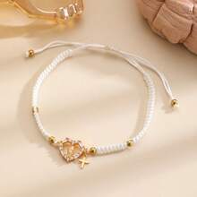 Vòng tay dệt hình Đức Mẹ Maria bán sỉ, vòng tay thời trang đa năng mặt dây chuyền hình trái tim và thánh giá có thể điều chỉnh kích thước dành cho nữ. - 04 KC Gold G-455 - Xem 6