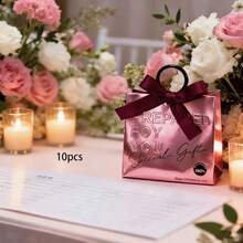 10 piezas/paquete Caja de regalo de caramelos para bodas y fiestas, caja de papel de alta gama, recuerdos, fiesta de cumpleaños, adecuada para diversos festivales y aniversarios, productos de conservación de cocina, almacenamiento doméstico, decoración del hogar - Ver 14