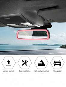 1pc Simple Silicone Rearview Mirror Protective Cover, Car Decor, Fit For Most Cars, Model Y/3 Center Console Protector, Protect Screen, Essential Car Accessory JPIC - 彩色 - 查看 8