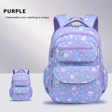 Cute Women's Fashion Student Backpack, With Adjustable Shoulder Strap, Large Capacity, Multi-Compartment, Double Zipper Closure, Lightweight, Fade-Resistant, Wet Wipe Cleanable - Suitable For School, Travel And Daily Use - Rectangle - View 10