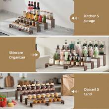 SANNAX 2 Set Large Wooden Tiered Riser Display Stands For Vendor Events, Stackable Wooden Cupcake Stand, Farmhouse Decor Wood Dessert Table Display Set, Vendor Booth Display Items, Food Display Risers For Party - 2 Set - View 10