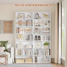 HaluPeit Bookshelf, 7-Tier Bookcase, Freestanding Shelf, Storage Shelf, Adjustable Panels, For Study, Bedroom, Living Room, White, 24 X 60 X 205 Cm - 白色 - 查看 3