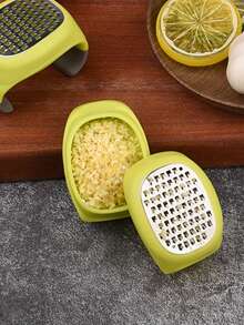 Stainless Steel 4-In-1 Manual Grater & Slicer - Lemon, Cheese, Garlic, Ginger Zester Shredder With Ergonomic Handle, Compact Kitchen Tool For Vegetables, 430 Stainless Steel, Easy To Clean, Food Preparation, Functional Kitchenware - Multicolor - View 1