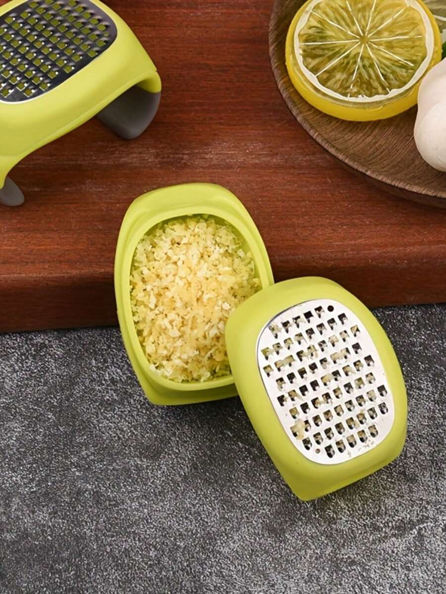 Stainless Steel 4-In-1 Manual Grater & Slicer - Lemon, Cheese, Garlic, Ginger Zester Shredder With Ergonomic Handle, Compact Kitchen Tool For Vegetables, 430 Stainless Steel, Easy To Clean, Food Preparation, Functional Kitchenware - Multicolor - View 1