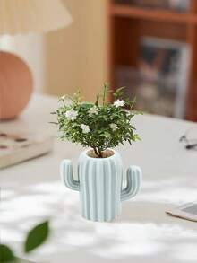 1个几何塑料花瓶，简约家居装饰，多功能花瓶/笔筒/桌面收纳盒，适用于仙人掌、鲜花、文具等。 - 多色 - 查看 2