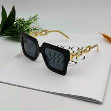 1 Pair Unisex Fashion Minimalist Chain Plastic Glasses - Grey - View 2
