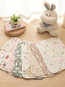 Cute Cartoon Pet Mat, Rabbit & Carrot Print Quilted Dog Cat Bed Mat, Four Seasons Universal Breathable Pet Pad, Soft Washable Pet Crate Mat For Small Medium Dogs Cats, Ideal For Sofa, Floor & Pet Carrier Use, Available In 4 Sizes (1kg/5kg/15kg) - Multicolor - View 6