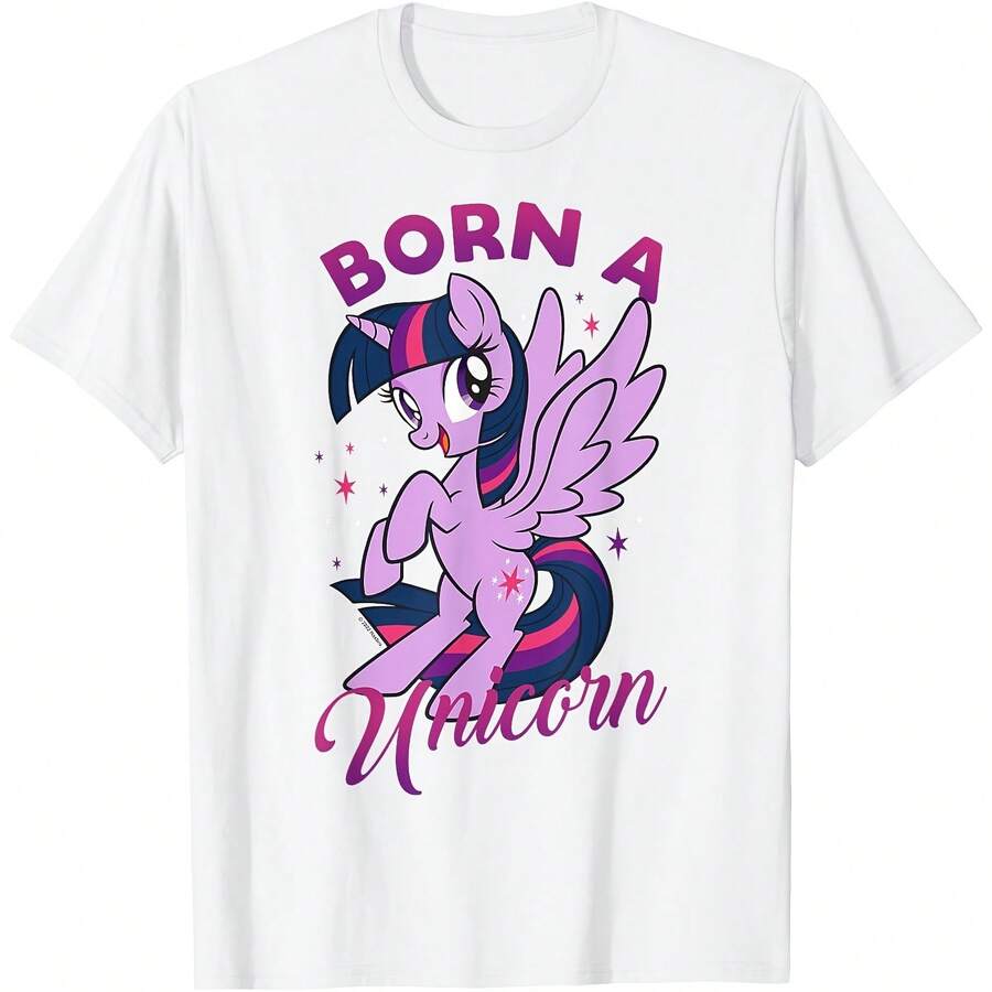 Hip Is Magic Twilight Born A Unicorn T-Shirt All Seasons,220g Pure Cotton Single-Sided Printed Crew Neck Short-Sleeved T-Shirt,Unisex Top,Base Layer - 顏色8 - 查看 1