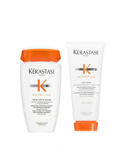 Kérastase [Bundle] Nutritive Bain Satin Riche Shampoo 250 Ml + Lait Vital Conditioner 200 Ml
