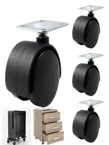 4 piezas de ruedas giratorias de plástico de 1.5 pulgadas para carros, muebles, macetas, cunas, cocina, cajones, gabinetes, mesas - 4 piezas - Ver 3