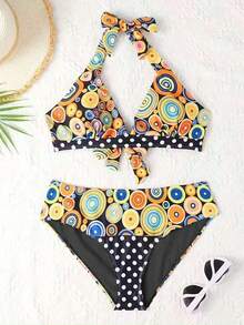 新款欧美风性感波点比基尼套装，度假沙滩夏季必备 - 彩色 - 查看 5
