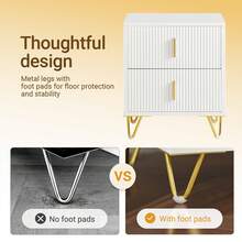 SoBuy Bedside Table With 2 Drawers For A Spring Mattress Bed, Side Table, Telephone Table, Nightstand, W X H X D: 40 X 47 X 40 Cm FBT115 - White X2 - View 7