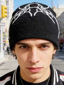 男女通用 Y2K 风格针织帽 - A - 查看 9