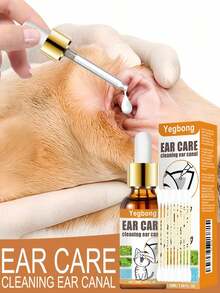 50ml Pet Ear Cleaner With Cotton Swabs - Cat And Dog Ear Wax Removal Cleaning Ear Drops For Clearing Ear Canals And Eliminating Odor - Multicolor - View 3
