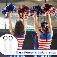 48 Pcs Cheerleader Pom Poms Name Tags Cheerleading Name Tags Ribbon Sublimation Blank Cheer Pom Tags Travel Suitcases Labels For Backpack Keychains White - White - View 4
