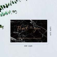 50pcs Black Mini Thank You Cards, Thank You For Your Support Cards, Blank Business Greeting Cards For Business, Gift Packaging & Customer Appreciation, Thoughtful Way To Express Gratitude Valentine's Day - 多色 - 查看 2