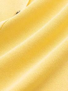 休闲百搭纯色前开襟针织背心 - 黃色 - 查看 5