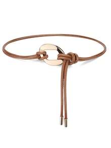 1pc Women Waist Belt, Fashion Solid Color Knotted Waist Rope, Elegant Accessory To Pair With Dresses, Jackets, Coats, Versatile For All Seasons - A - View 4