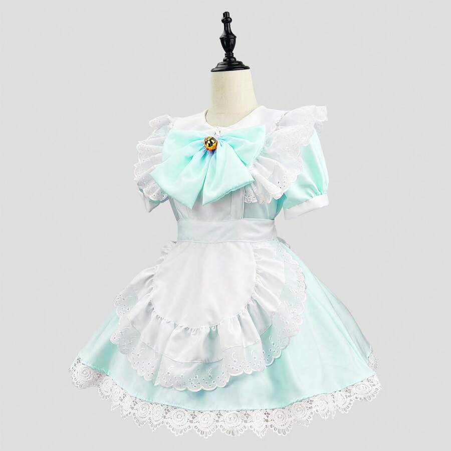 Classic Black And White Maid Outfit, Lolita Dress, Bunny Girl Cosplay Costume, Black And White Maid Lolita, Suitable For Comic Conventions, Parties And Performances. - 青碧色 - 查看 1
