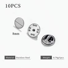 10pcs Stainless Steel Brooch Base Snap Clips, DIY Jewelry Accessories, Badge Clips, Brooch Making Supplies - Silver - View 15