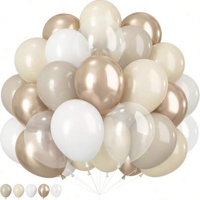 Set de 52/28 piezas de globos de látex de 10 pulgadas en colores gris, blanco vintage, blanco mate, dorado champán metálico y transparente. Kit de decoración de arco para bodas, cumpleaños, aniversarios, propuestas, despedidas de soltera, jubilaciones, celebraciones en el hogar, duchas nupciales, revelación de género, citas sorpresa, suministros para fiestas, decoración de aniversario