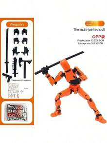 多关节可动人偶玩具，全关节机器人模型套装，可自行组装的机器人模型，互动设计激发创意游戏，趣味机器人圣诞礼物 - 彩色 - 查看 11