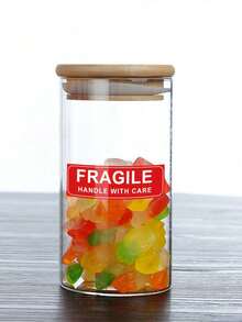 1 Roll 150pcs/500pcs Fragile Warning Stickers, Rectangular "Fragile, Handle With Care, Do Not Squeeze, Do Not Drop" PVC Self-Adhesive Labels, Warning Slogans, Courier Shipping Packaging Decals, School Supplies, Back To School Season - Multicolor - View 4