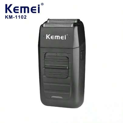  Kemei KM-1102 Men's Electric Shaver, Dual Foil Heads Reciprocating, Rechargeable Floating, With Trimmer, Oil Head Whitening And Haircut Device, Facial Care Shaver
