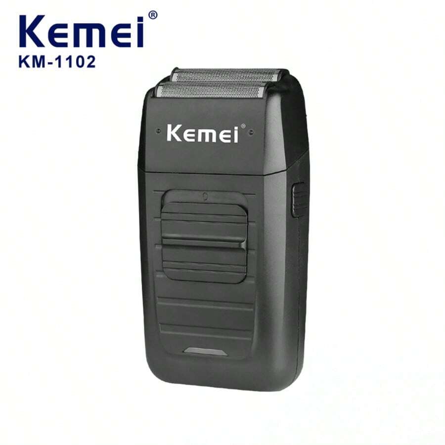 Máy cạo râu điện Kemei KM-1102 dành cho nam, đầu cạo kép chuyển động tịnh tiến, sạc điện, có chức năng nổi, kèm tông đơ, đầu cạo dầu làm trắng và thiết bị cắt tóc, máy cạo râu chăm sóc da mặt. - màu đen - Xem 1