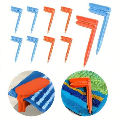 2个/4个装户外沙滩巾夹，防风耐用，可牢固固定毛巾和床单，是露营和海滩旅行的理想之选，便于携带，适合海滩、露营、户外活动，必备沙滩装备，坚固的夹子设计，多种颜色可选。