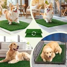 1pc Artificial Grass Dog Pee Pad, Washable Indoor Training Mat, Puppy Replacement Grass Pad, Reusable Realistic Grass Mat - L - View 7