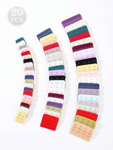 20pcs 2hooks/3hooks/4hooks Bra Extension Buckle, Bra Extender Hook, Underwear Accessory - Multicolor - View 1