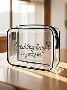 1件装新娘婚礼应急化妆包 - 个性化涤纶化妆包，轻便拉链收纳袋，可机洗，不易褪色，可折叠 - 时尚白色洗漱包，化妆品收纳袋，透明化妆包，洗漱袋，旅行化妆包，度假必备，女士旅行礼物 - 彩色 - 查看 14