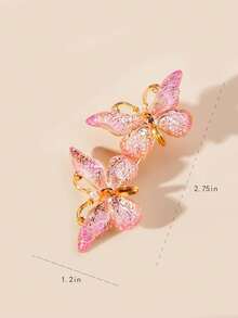 1个甜美蝴蝶女孩发夹，适合春季佩戴 - 彩色 - 查看 4