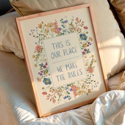 1pc Taylor Floral Wall Art Decor, Suitable For Home, Room, Bedroom, Living Room, Bathroom Wall Decoration, Available With Frame