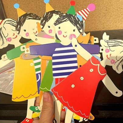 可爱手牵手横幅，卡通派对背景装饰横幅，活动道具三角旗