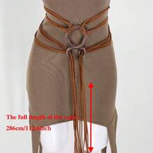 1pc Plus Size Knotted Rope Belt, Suitable For Women, Nordic Witch Waist Chain, Troll Diagonal Waist Belt, Shaman Pagan Viking Accessory, Bohemian Renaissance Market Waist Rope, DIY Waist Rope - A - View 5