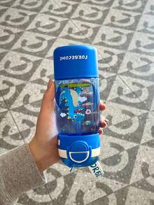 2025新款儿童水瓶，学前班及小学适用可重复使用吸管杯，男女童皆宜，夏季款 - 寶藍色 - 查看 2